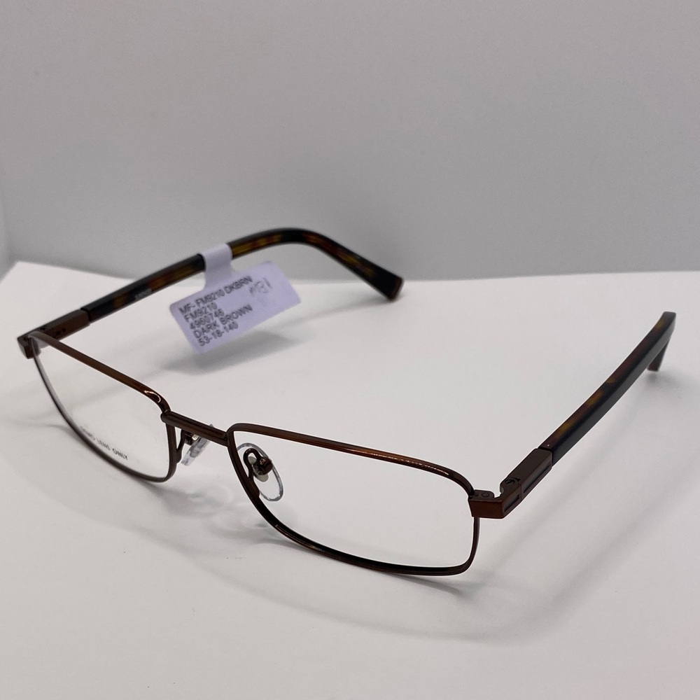 Walmart Men's FM9210 Rectangular demo frames Eyeglasses Dark Brown new
